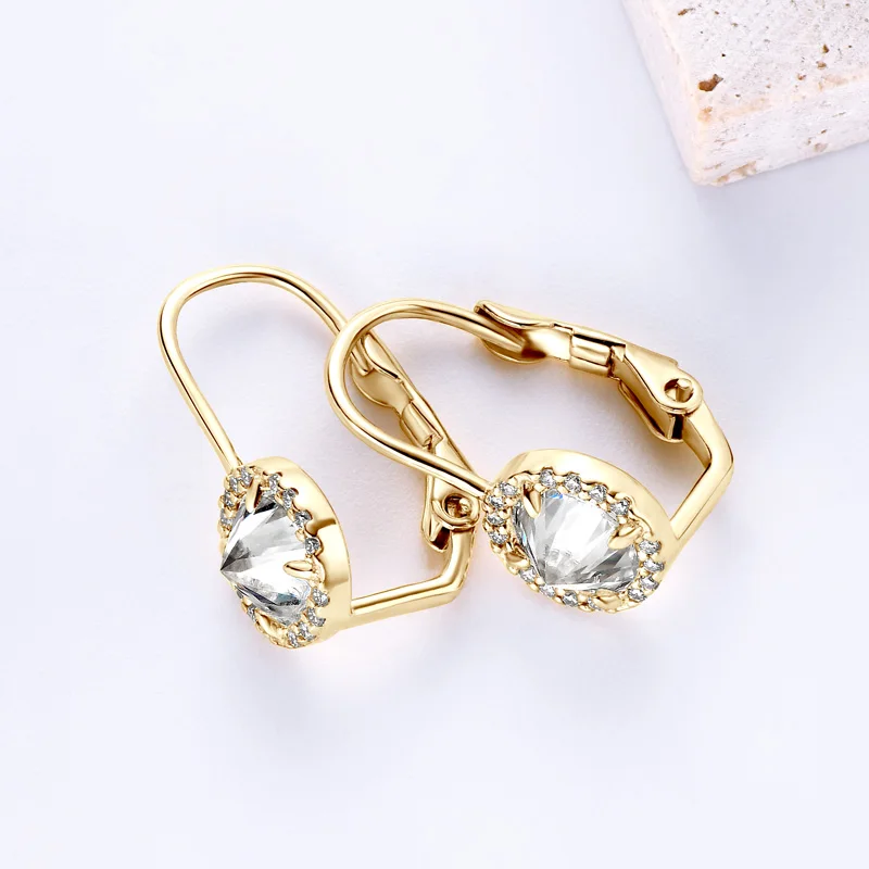 OXTAO 100% Huggie هوب القرط الفضة الحقيقية 925 6.5 مللي متر كامل مويسانيتي أقراط مشبكية مع شهادة 14K مجوهرات مطلية بالذهب هدية