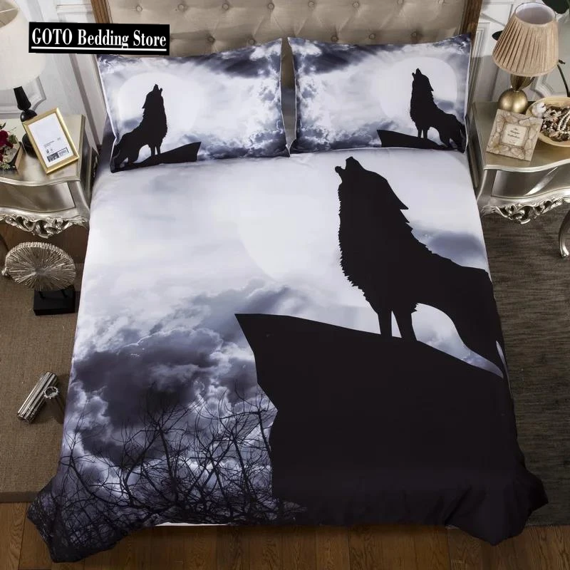 

Print Dark Clouds, High Mountains Wolf Comforter Cover Bedding 2/3pcs/set Duvet Cover With Pillow Case Single Double Bed Set