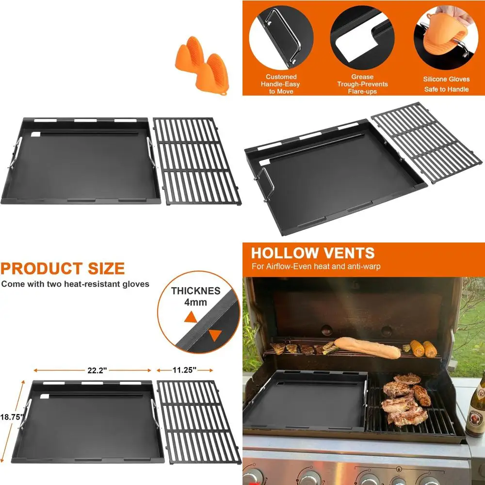 

Weber Genesis II 400 Series Flat Top Griddle and Grill Grate Upgrade Kit for E-410, S-410, E-435, S-435, E-440, S-440, and LX E/