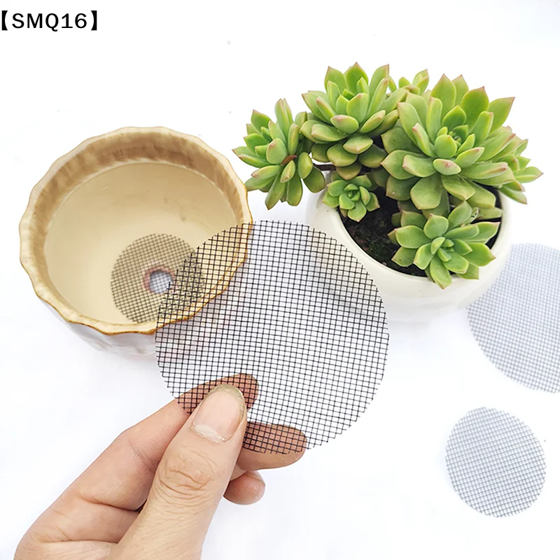 50pcs Pot Hole Mesh Pad Grid Round Drainage Hole Screen For Pot Bottom Prevent Soil Loss Bonsai Flower Plant Gardening Tool【SMQ】