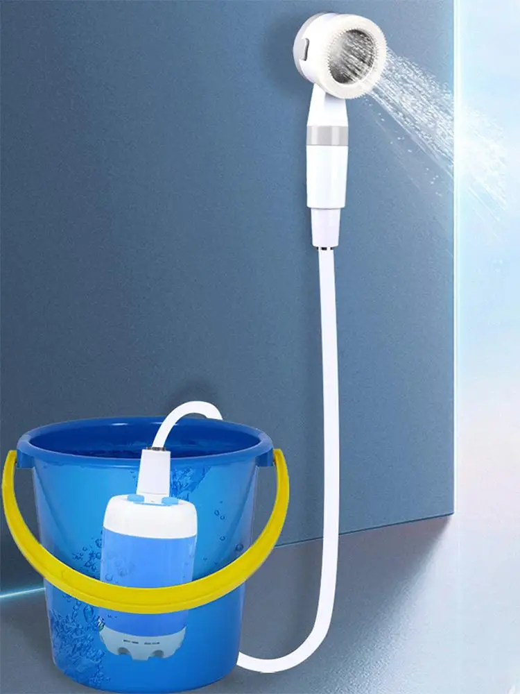 

Camping Shower Pump Portable Water Pump Shower Outdoor 5000mah 2 Spray Modes Washing Sprayer Camp Accessories