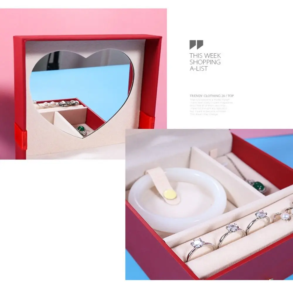 Simplicity Drawer Jewelry Box Gifts Rings Cosmetic Mirror Necklaces Fall Prevention Bedroom Decor