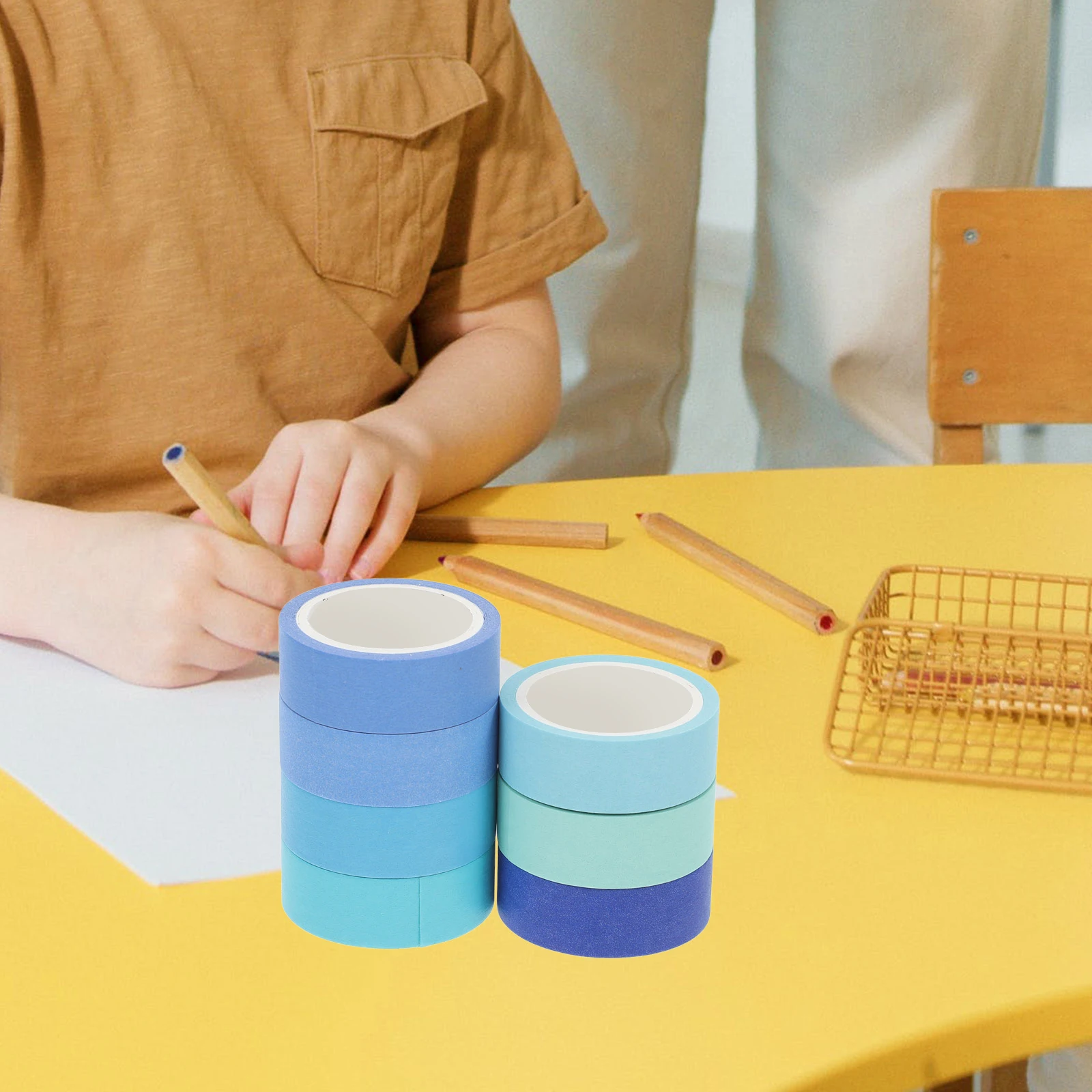 7 Rolls Solid Color Washi Tape Basic Tapes Scrapbook Decorative Japanese Paper Planner Craft Supplies Neutral Aesthetic Design