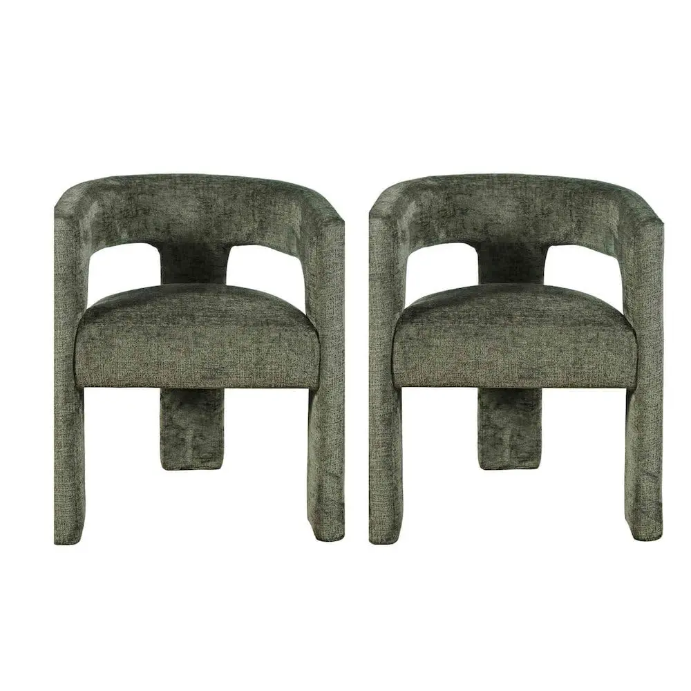 Jacquard Upholstered Accent Chair Modern Luxury Plush Sculptural Armchair Dining & Living Room Forest Set of 2, Customized