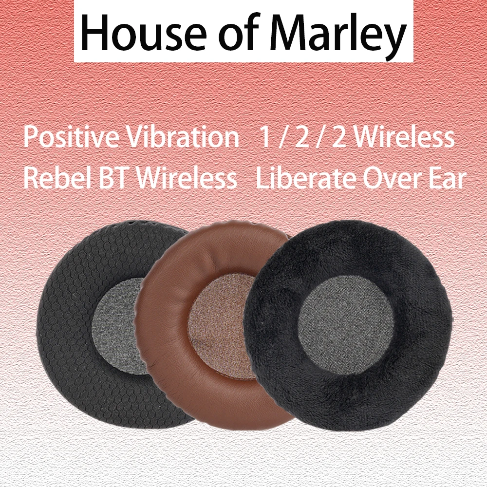 Earpads for House of Marley Positive Vibration 1 / 2 Rebel BT Wireless Headphones Liberate Over Ear Cushions Headset Pads Cover