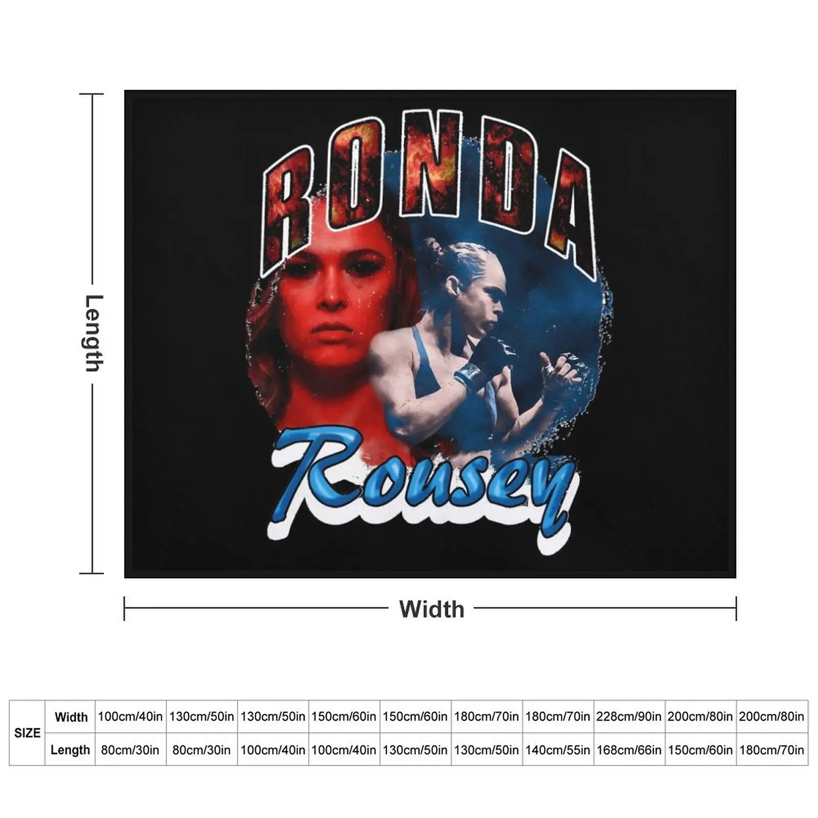 Ronda Rousey Vintage Rap Style (Rowdy Rousey) Throw Blanket Bed covers Sofa Quilt Blankets