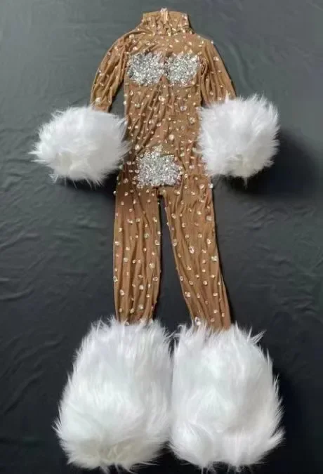 Combinaison de Chanteur de Scène Sexy avec Strass, Vêtements de breven Tricot, Combinaison de Batterie Extensible Multicolore, Costume de Drag Queen, Discothèque et Bar