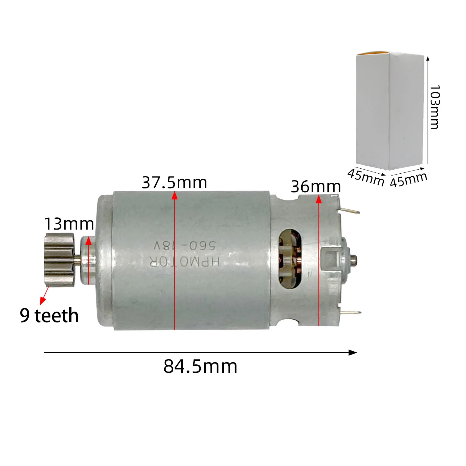 

18/24V brushed 560 hedge trimmer motor 9-tooth D-type hedge trimmer trimmer tea leaf scissors tea repair machine motor