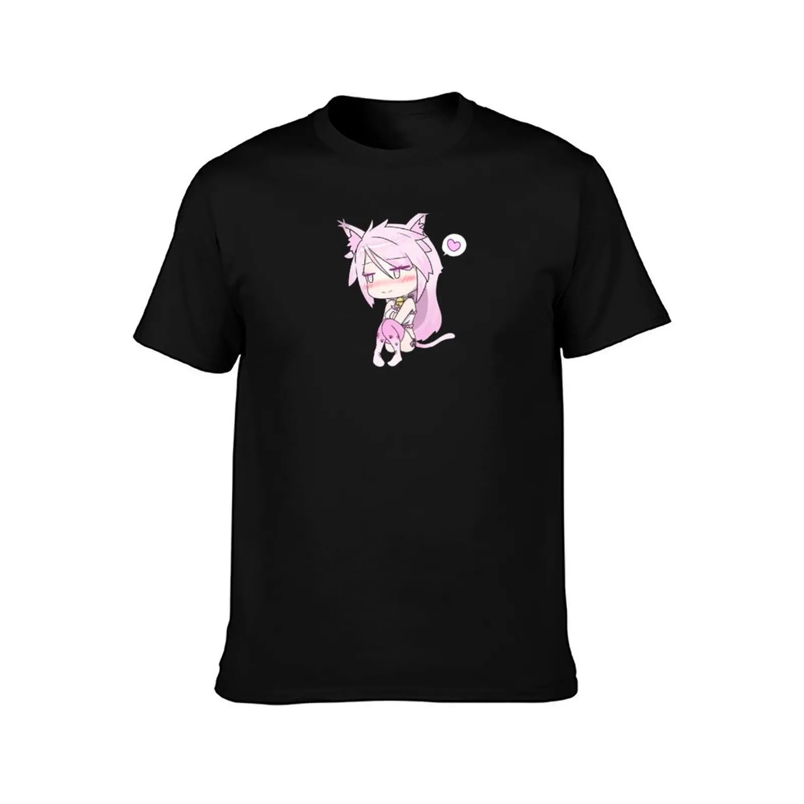 Chibi Blush T-Shirt Summer Casual Cotton Tee Oversized Streetwear Tops Vintage Graphic Print Loose Fit Short Sleeve