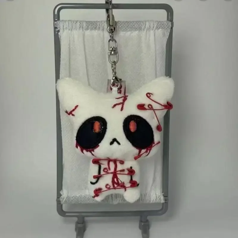1/2Pcs Halloween Horror Plush Keychain Creepy Bloody Monster Doll Pendant Gothic Scary Backpack Accessory Couple Gift