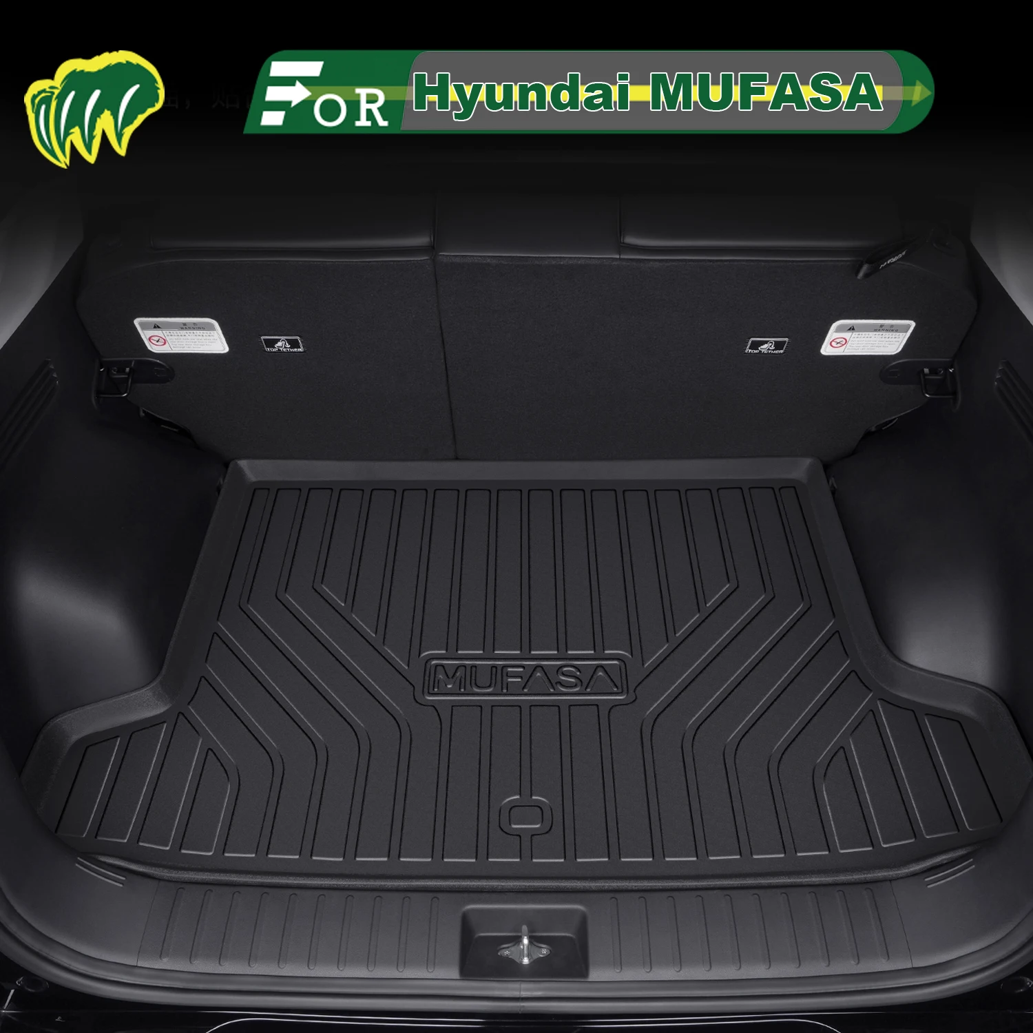 

Для Hyundai MUFASA 2023-2025 TPE индивидуальный коврик для багажника автомобиля всесезонный коврик для багажника 3D-образный коврик для багажника Защитный коврик для заднего багажника