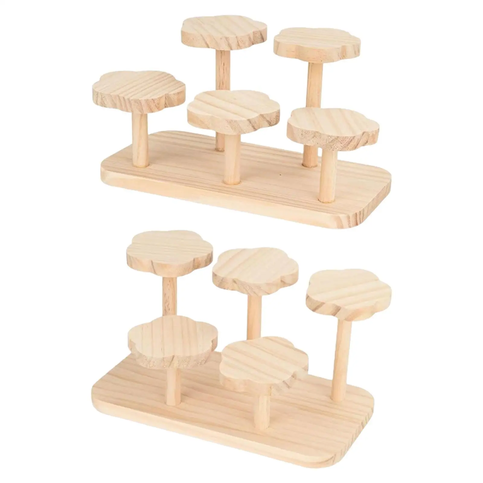 Wood Display Stand Shelf Rack 11x5.5x6inch Multifunctional Cupcake Stand for Collectibles Lightweight