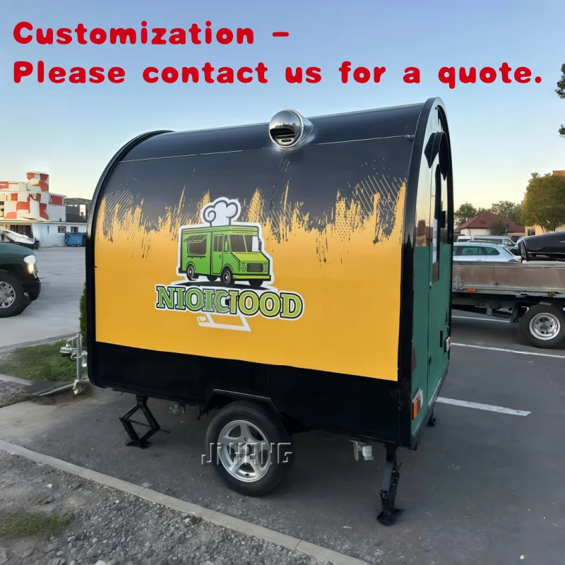 custom.Black Outdoor Mobile Container Kiosk Hotdog Trailer with Beverage Bar Sale-Coffee Bubble Tea Mobile Food Truck