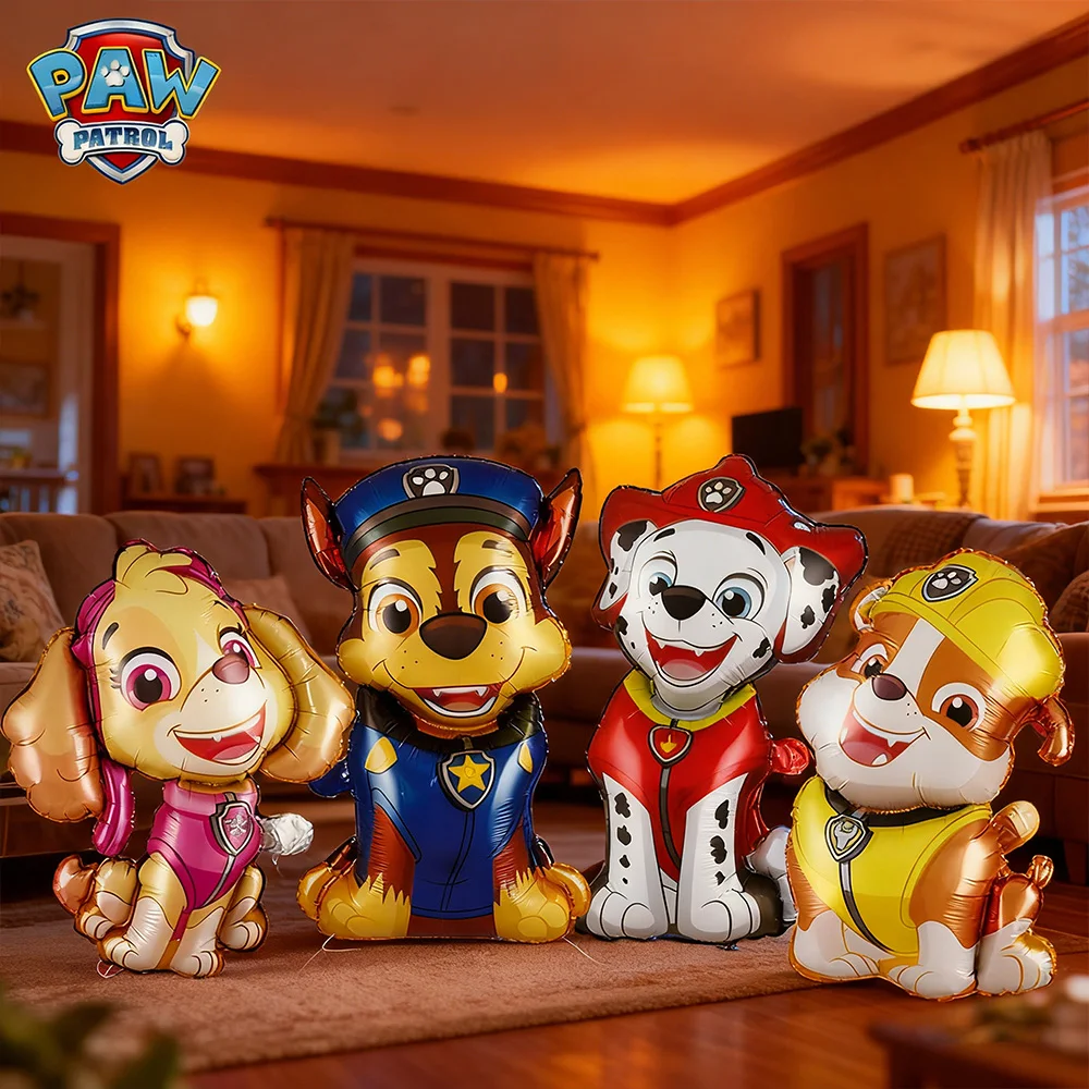 4-teiliges PAW Patrol Offiziell Lizenziertes Ballonset Niedlicher Cartoon-Stil Dekoration Karnevalsparty Foto-Requisiten Party-Zubehör – Detail 3