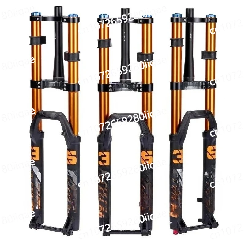 Electric Bicycle with Mountain Air Suspension, Bicycle Fork 27.5 29 Inch Downhill Double Shoulder Bicycle with Reverse Fork