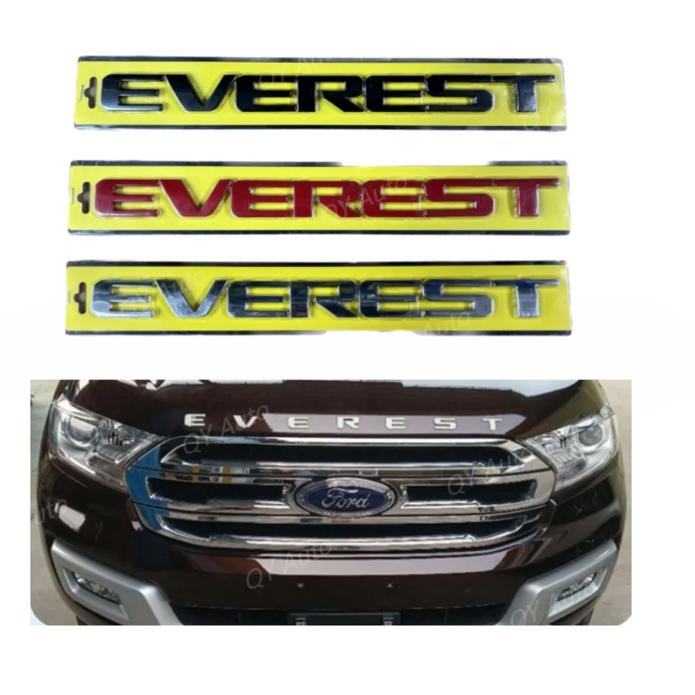 

3D Hood Emblem Logo Letters Sticker With Glue Chromium Styling For FORD EVEREST Chrome Red Matte Black