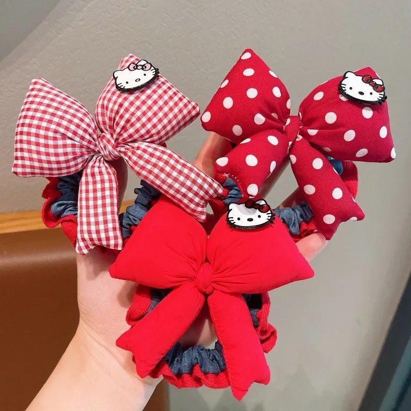 Kitty Red Bow Headband Women Style Low Horsetail Hair Headband Headdress for Girlfriends Girls Gifts Wholesale Hello