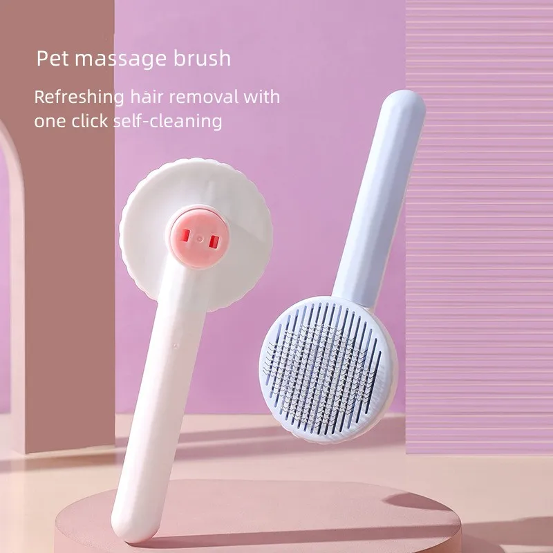 

Pet Hair Removal Brush Dog Hair Comb Stainless Steel Automatic Hair Fading Cat Comb Pet Cleaning Grooming Supplies