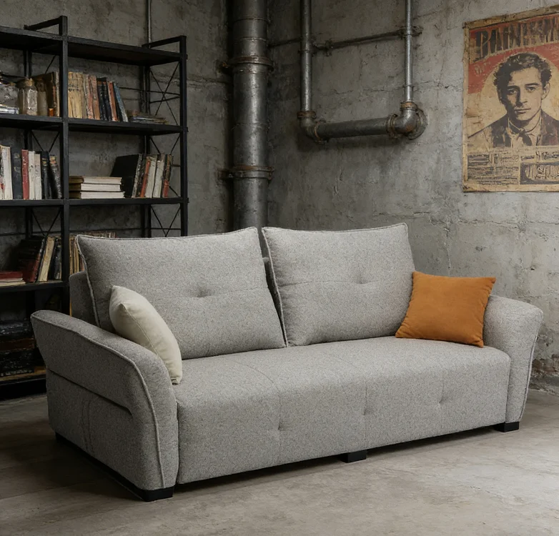 Premium Quality Linen Sofa Durable Contemporary Sofa High Density Sofa Home Office Living Room