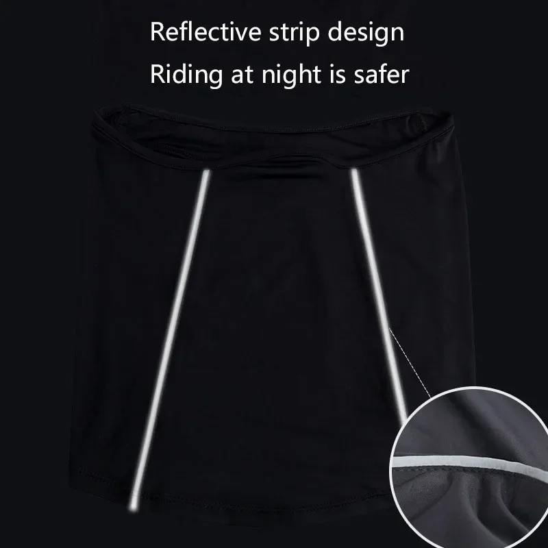 Reflective Nigh Riding Half Face Mask Neck Scarf Summer Ice Silk Sunscreen Dust-proof Neck Collar Scarf Sports Bandana Men Women