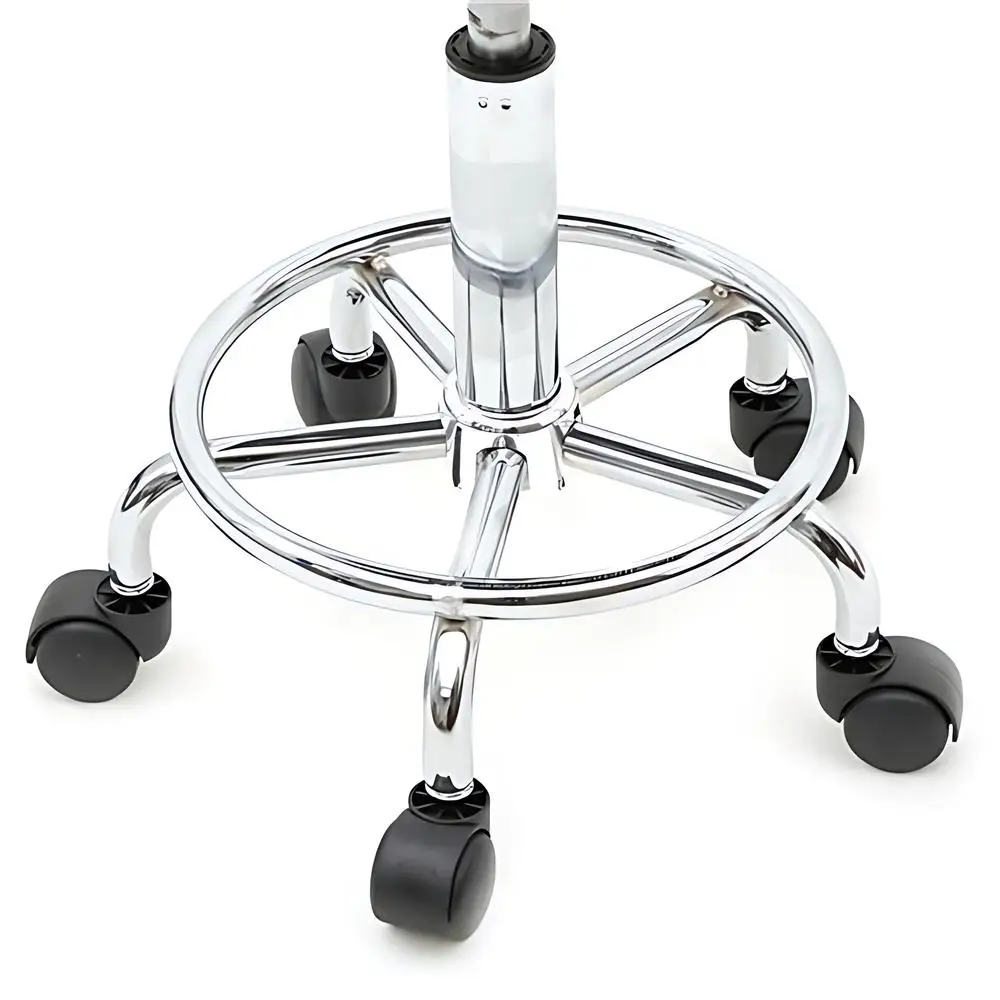 PU Leather Round Stool 360 Degrees Rotation Chair Bar Stool With Back Height Adjustment For Spa Tattoo Salon Office, Black