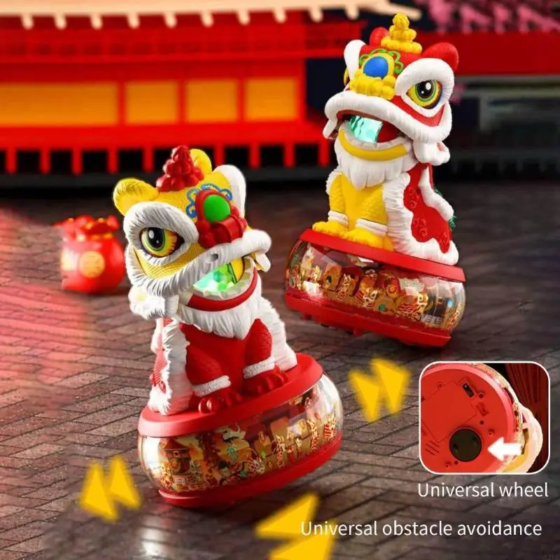 Interactive Childrens Toy Lions Featuring Automatic Head Movement Color Changing Lights and Sound Effects A2UB