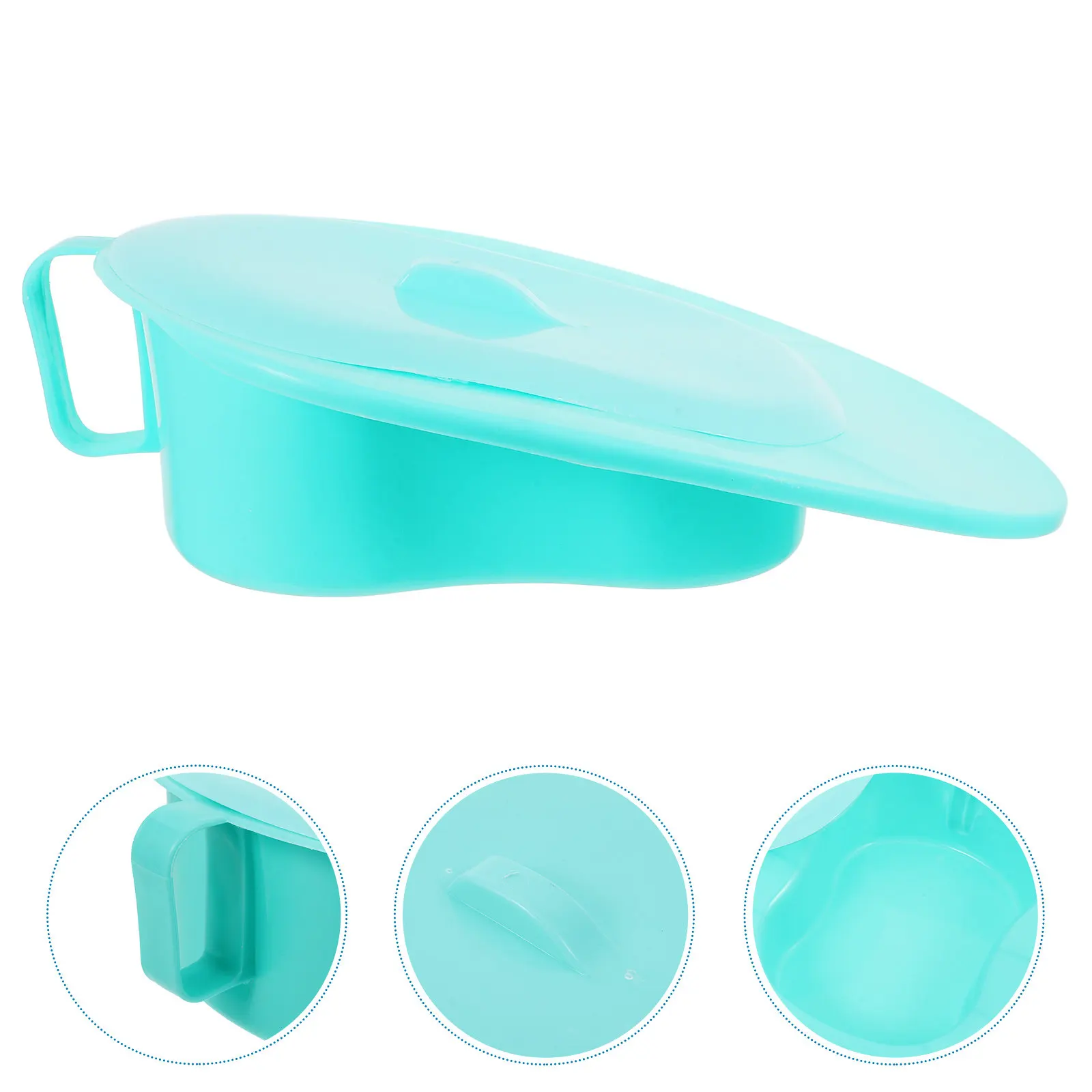 Heavy Duty Light Green Bed Pan with Lid Comfortable Bed Pans for Elderly Bedridden Patients Home Care Hospital Supplies