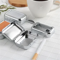 Mini Ashtrays Cigarette Home Outdoors Portable Metal Alloy Pocket Smoke Ash Ashtray For Male Cigarette Accessories