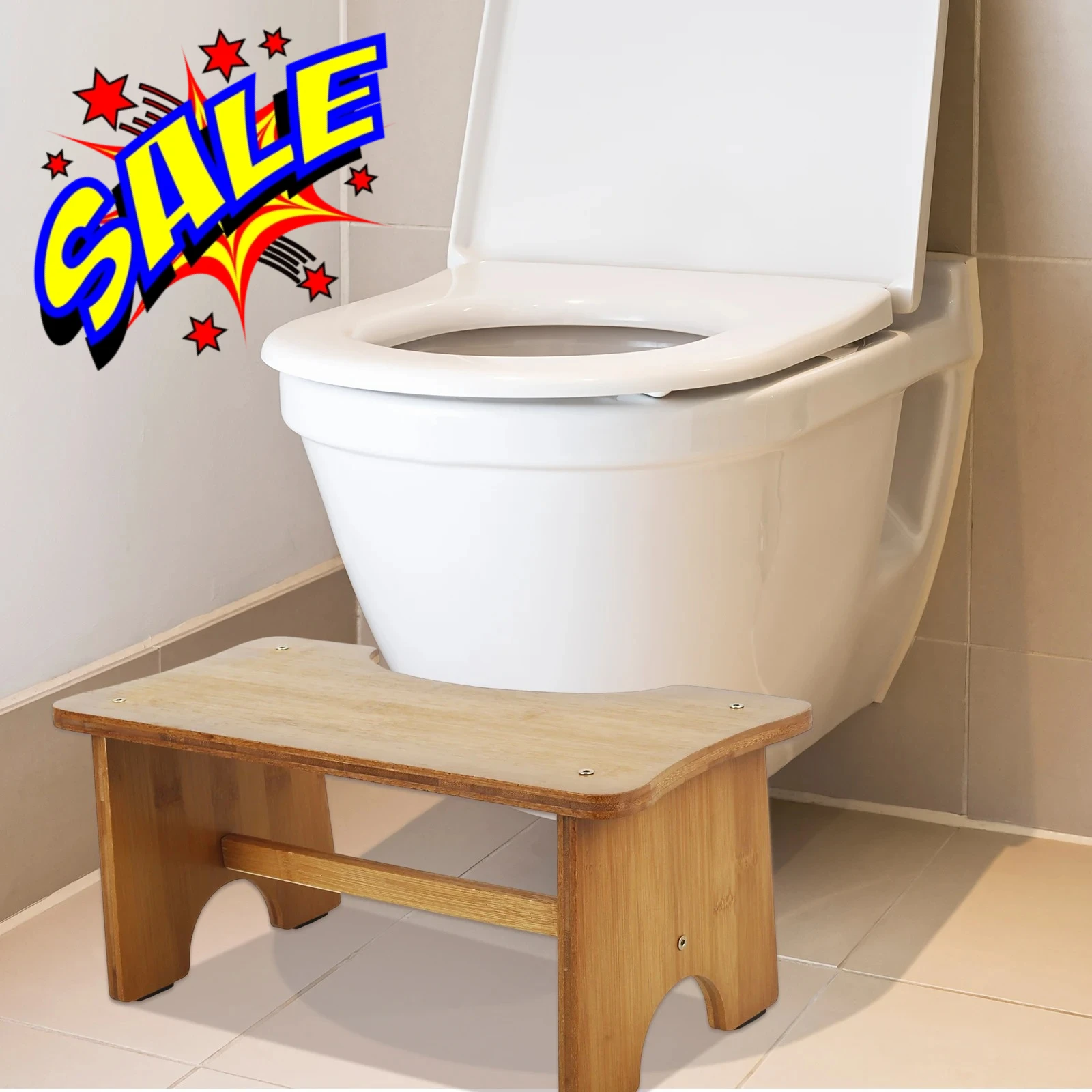 

Bamboo Toilet Stool Non-Slip Potty Seat C Shaped Poop Stool Portable Toilet Stool Toilet Leg Raiser Ergonomic Pooping Stool New