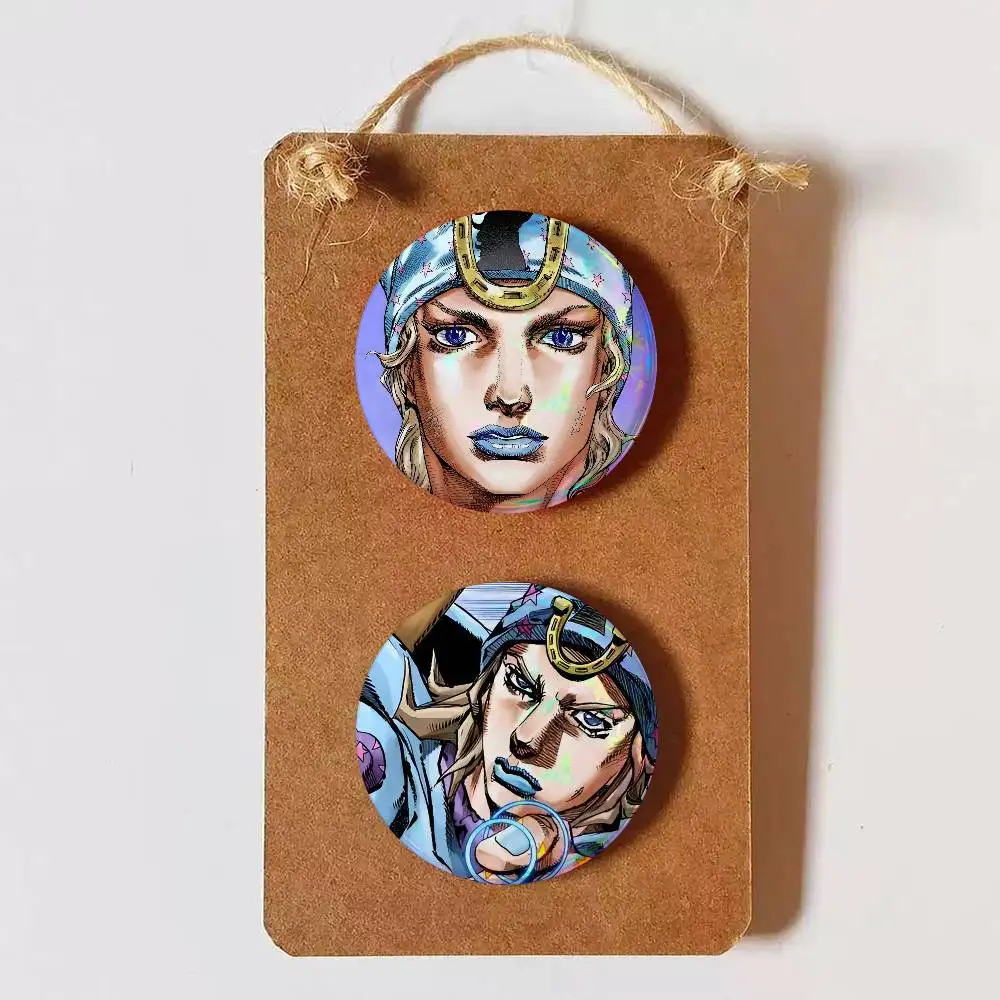 jojo Mixed Theme Round Button Badge Set Anime Cartoon Music Game Fashion Pins for Bags Clothes Accessories
