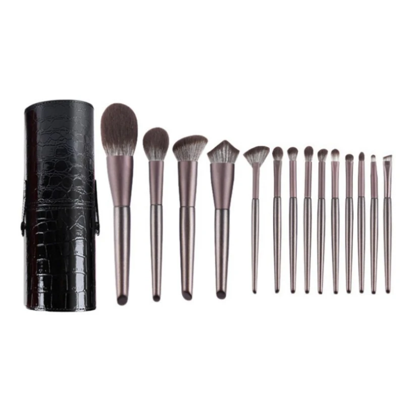 1/14 Pcs High comfortable skin-freindly texture Durable handle makeup Brush Set with Holder Face Foundation