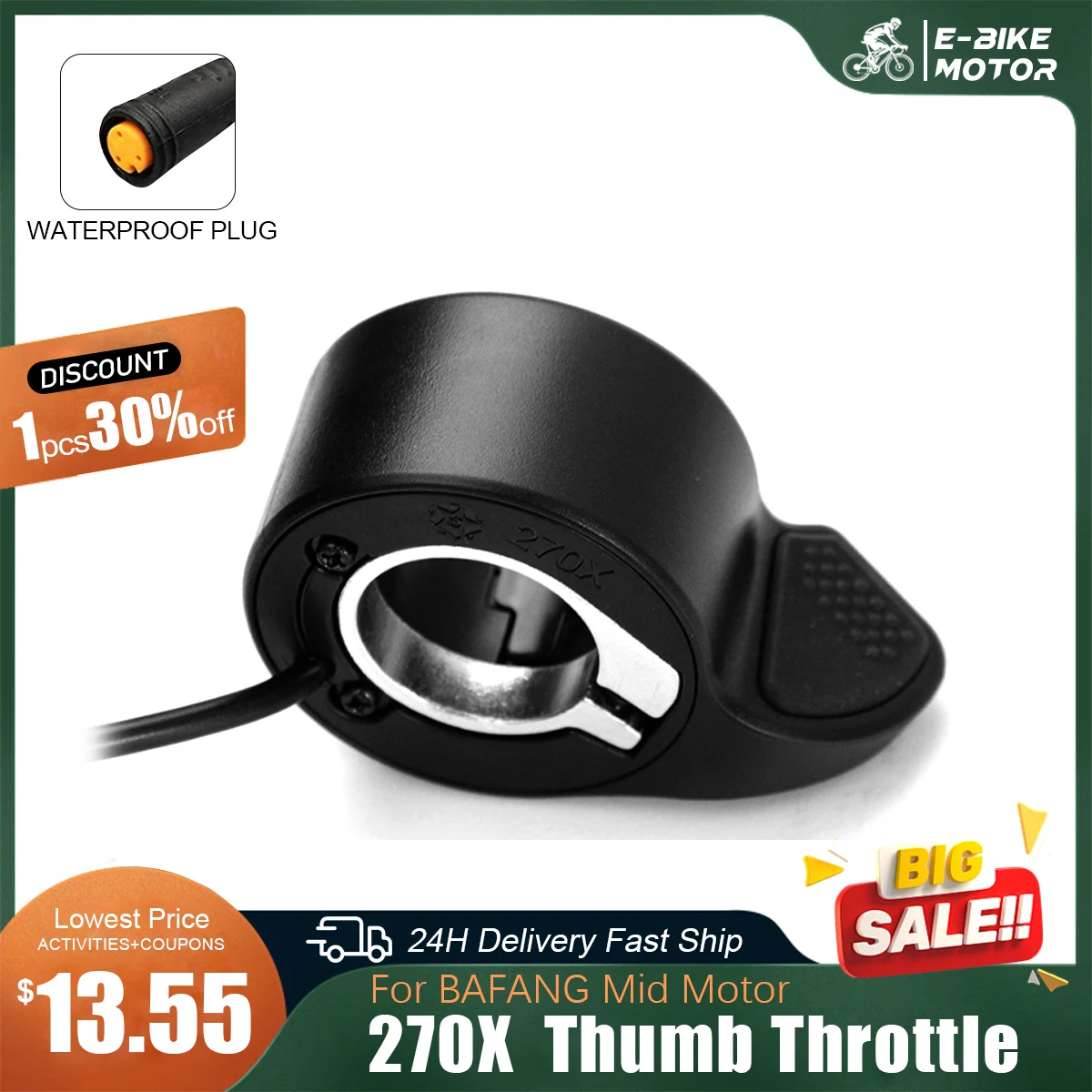 

Ebike 8FUN дроссельная заслонка для большого пальца 270X триггер дроссельная заслонка пластиковый палец дроссельная заслонка для BBS01 BBS02 BBSHD средний двигатель аксессуары Bafang
