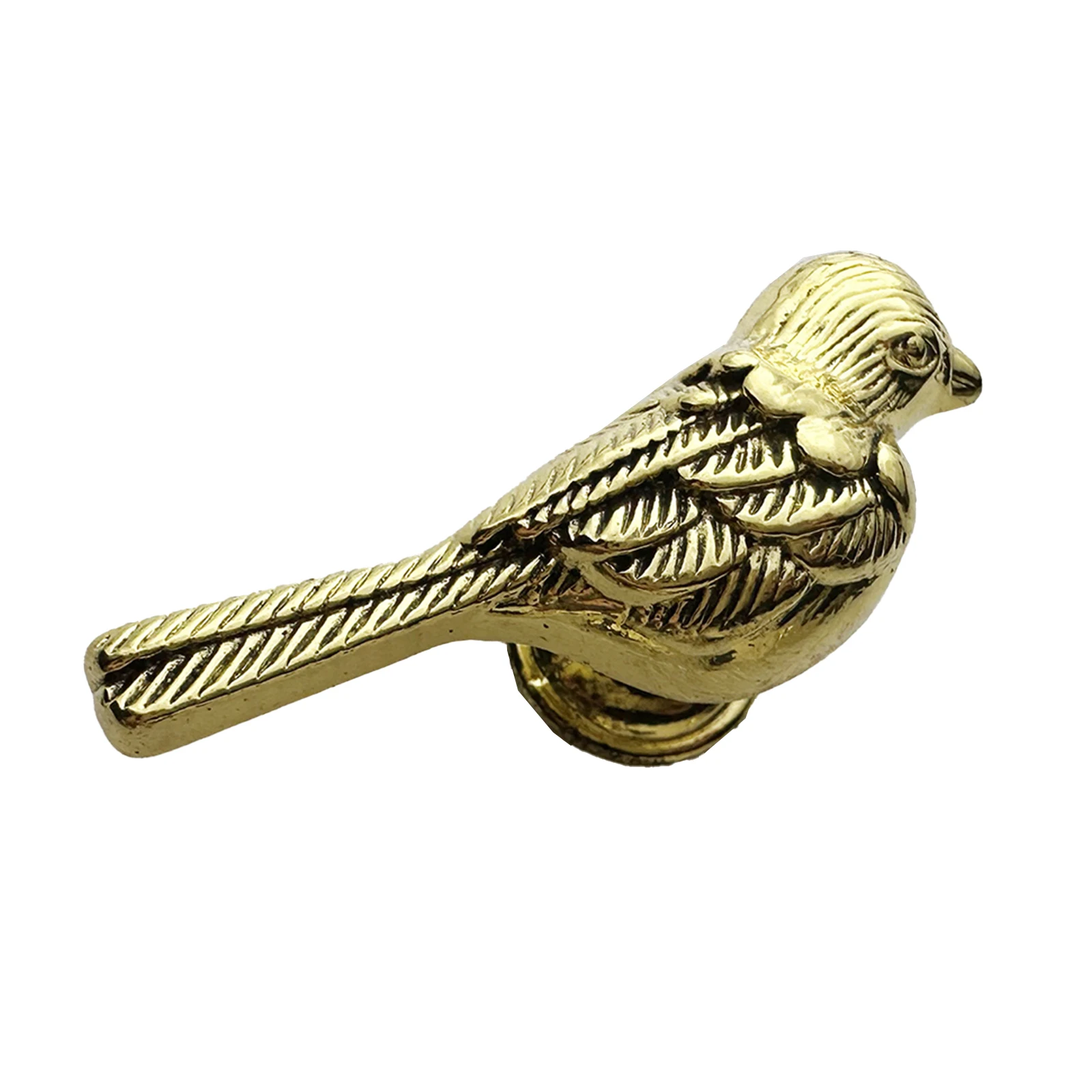 1Pc Retro Solid Handles Golden Feather Little Bird Shaped Cabinet Door Knobs Dresser Pulls Handmade Furniture Knob