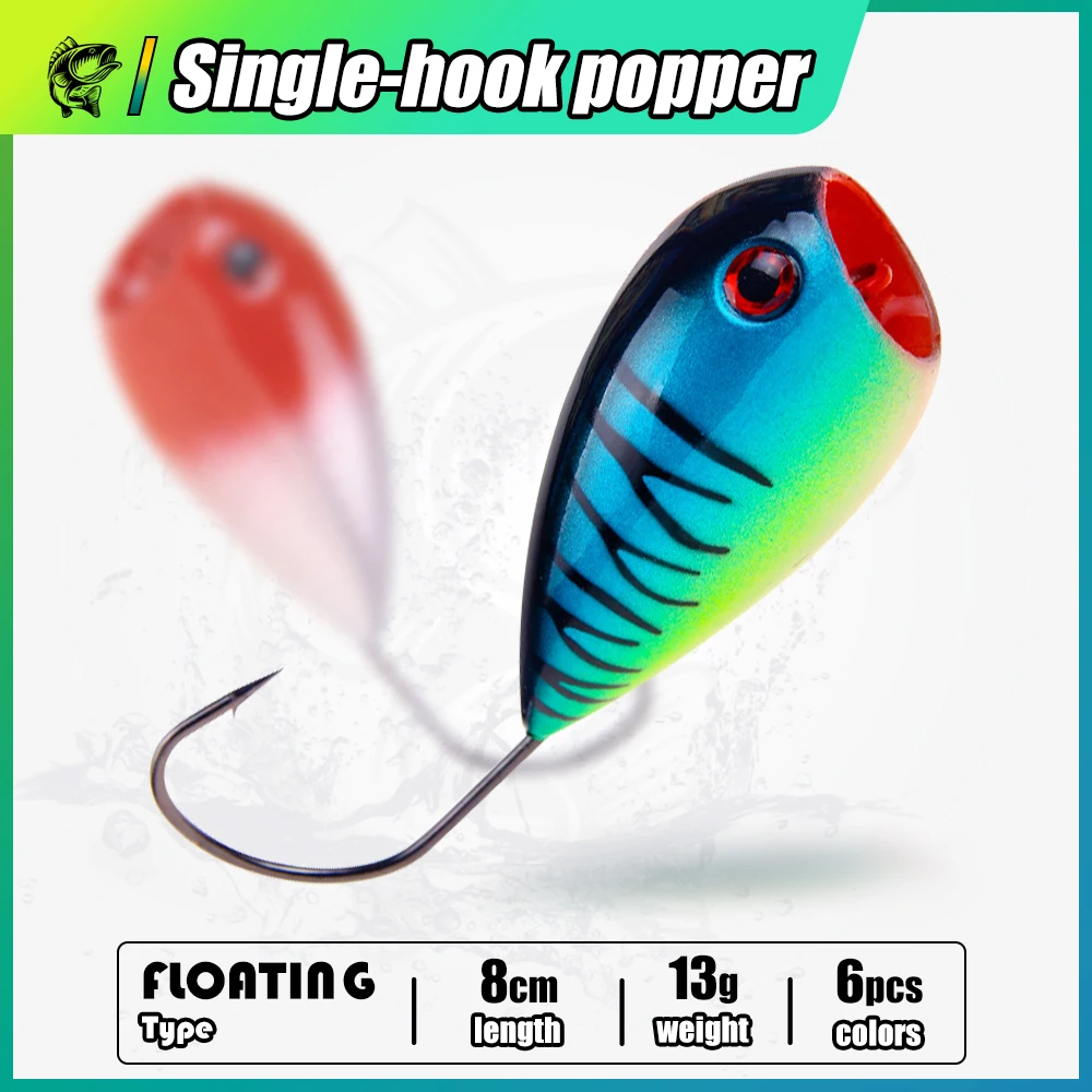 1PCS Schwimmende Kroatische Angeln Locken 13g 8cm Köder Kurbel Köder Künstliche Schwimmen Köder Wobbler Angeln Popper harten Köder Einzigen Haken