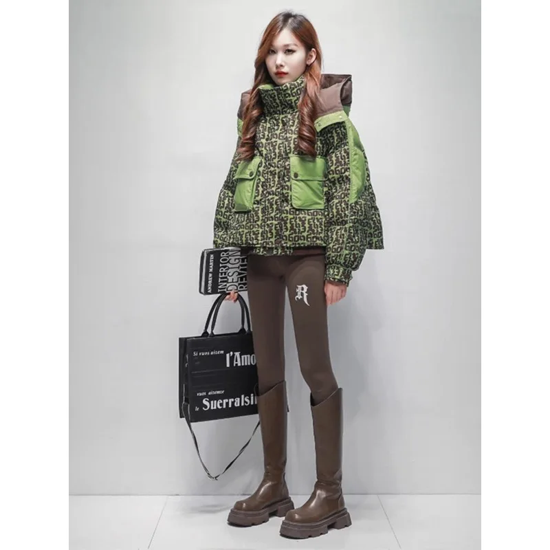 Women's Winter Autumn Tops Jacket Cotton Coat Printed Short Thickened Comfortable Simple Advanced Fashion New Soft Slim Niche