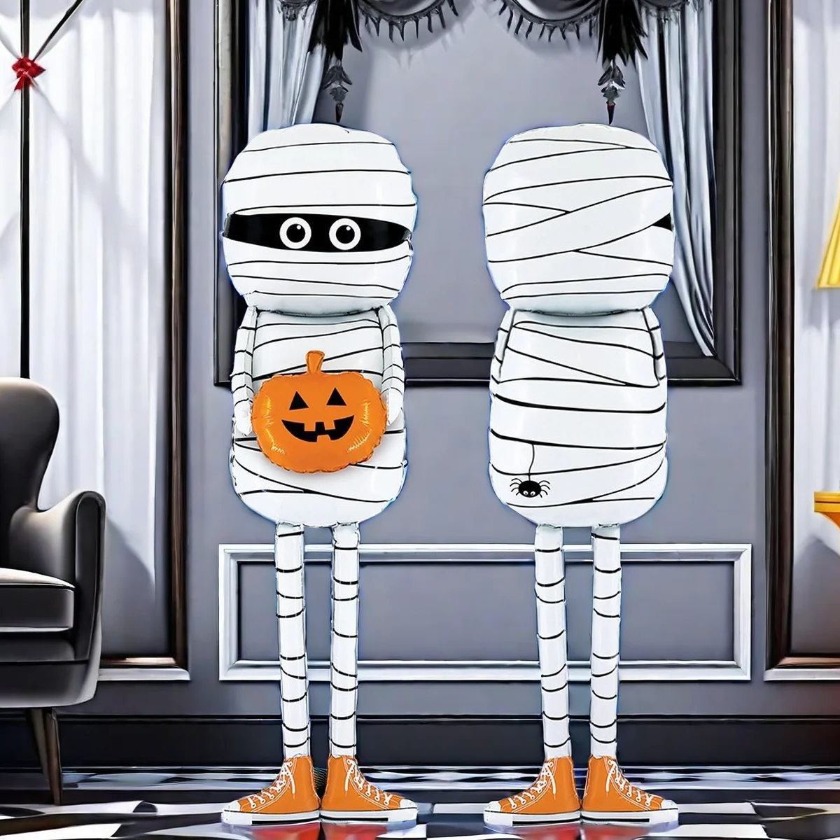 1PC Halloween Mummy Inflatable Balloons Trick Or Treat Ghost Foil Party Decorations for Bar Home Garden DIY Decoration Props