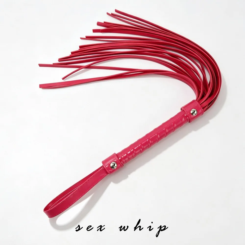 High Quality Pu Leather Pimp Whip Racing Riding Crop Party Flogger Hand Cuffs Queen Black Horse Riding Whip Adult Sexy Horsewhip 3