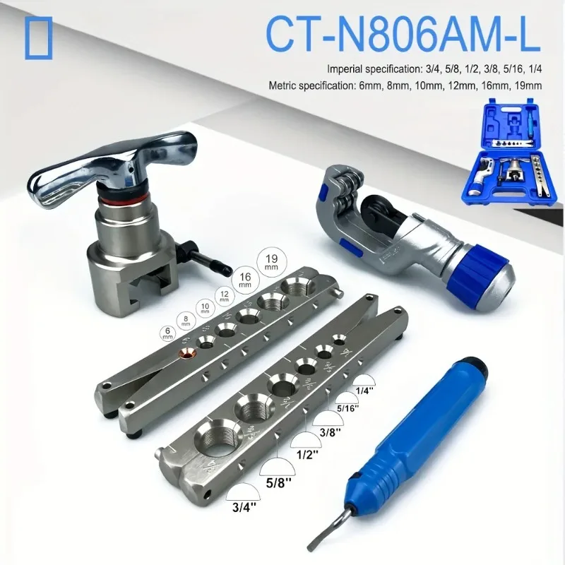 7 Hole Copper Tube Flaring Tool 5Pcs Eccentric Expander Riveting Pipe Kit