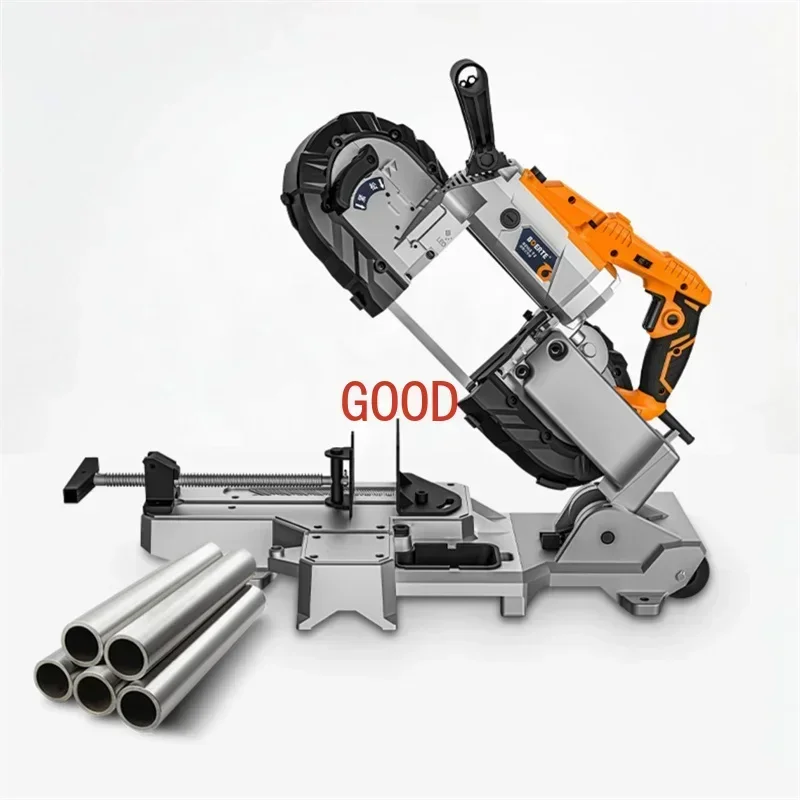 Portable Band Saw with Base Deep Cut Variable Speed Handheld Automatic Disc Cutter for Metal Wood R2103 1100W