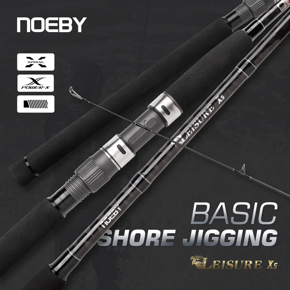 NOEBY X5 쇼어 지깅 낚싯대, 바다 스피닝 낚싯대용, 서핑 캐스팅 케인 2 섹션, H XH 루어, 최대 90g, 2.75m, 2.9m, 3.05m 