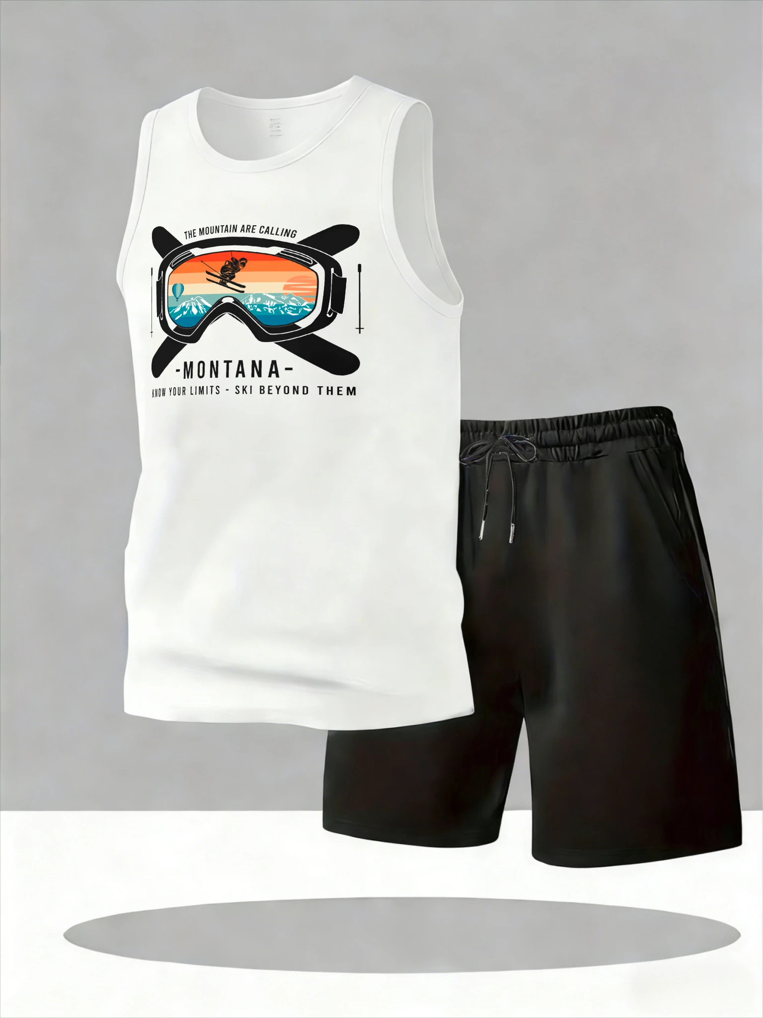 

Men's Tank Top Sets 2026 Summer Quick drying sports suits oversize crewneck running sets for men beach sports Breathable