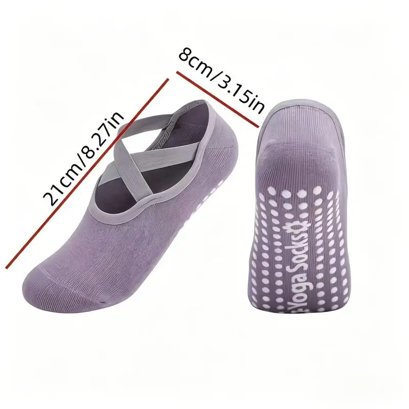 1Pair Breathable Towel Bottom Yoga Socks Women Silicone Non-Slip Bandage Pilates Sock Ladies Ballet Dance Fitness Workout Socks