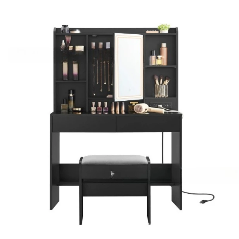 Dresser panel furniture modern minimalist style bedroom with lamp makeup table