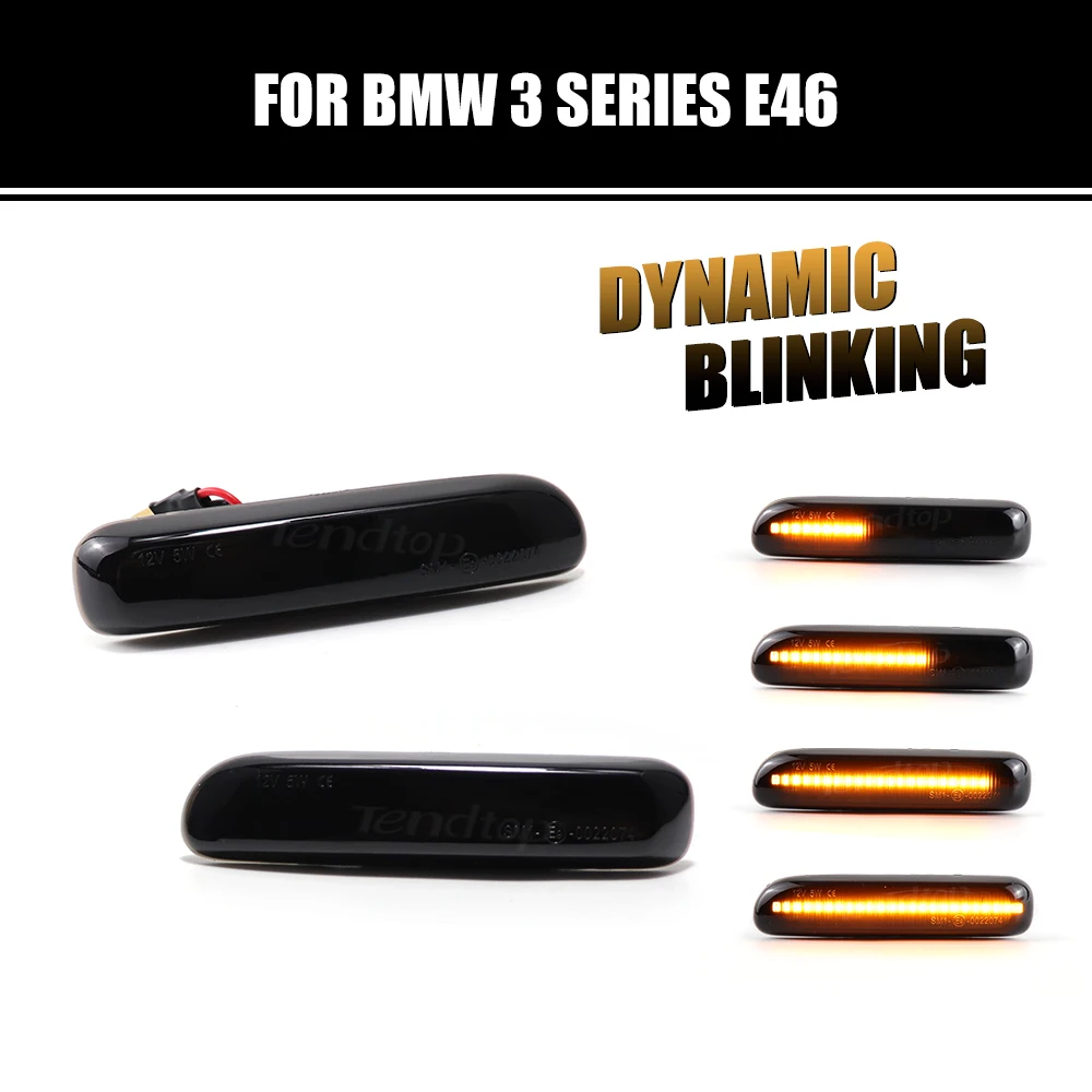 Side Marker Light Dynamic LED Turn Signal Flashing Indicator Blinker For BMW E46 3 Series Limo Coupe Compact Cabriolet Touring