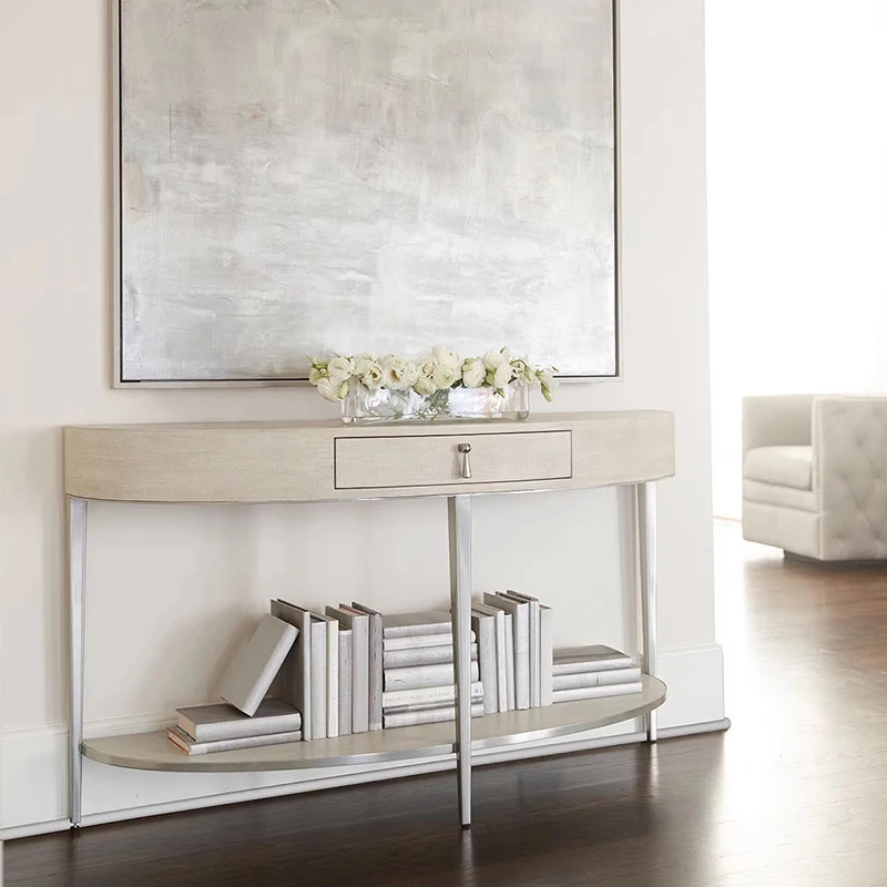 

Style Unique Creative Console Table Luxury Minimalist Table Simple Storage Consola De Entrada De Casa Living Room Furniture