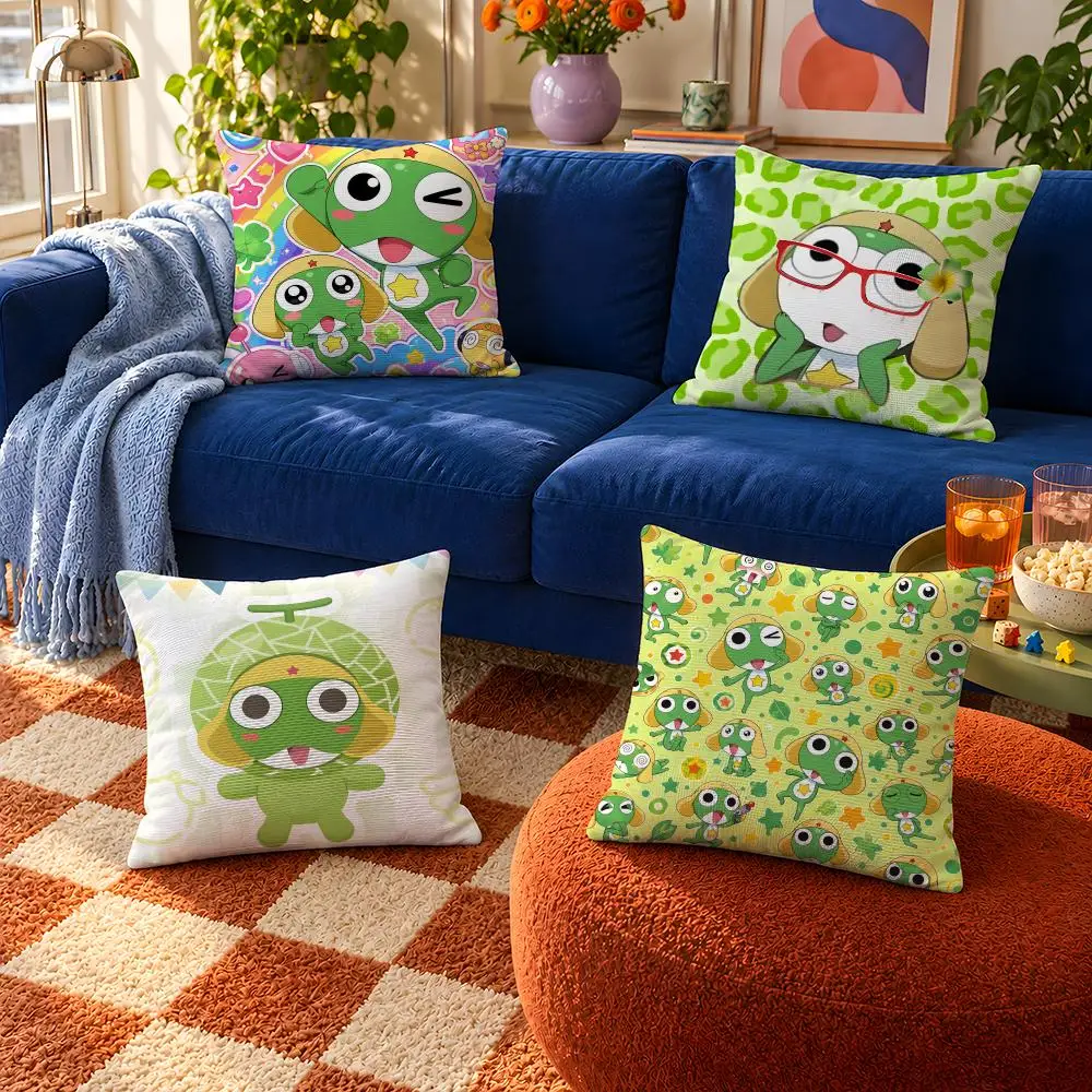 Anime Sgt. Frog Keroro Tamama Giroro Cushion Cover Throw Pillow Soft Short Plush Cozy Durable For Sofa Bedroom Home Decor Gift