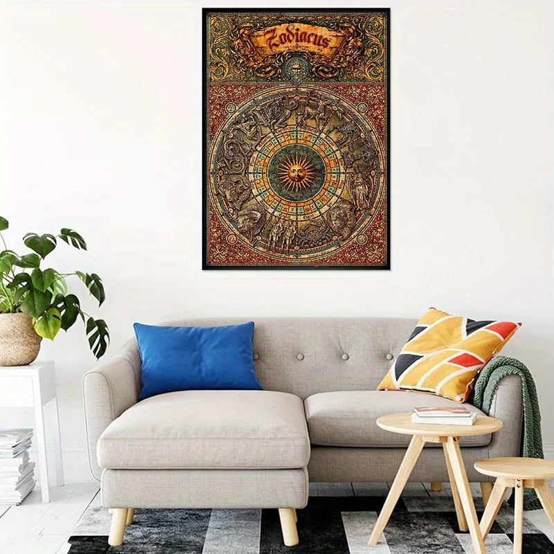 Vintage Sternzeichen-Rad Astrologie Puzzle für Erwachsene Horoskop-Thema Intellektuelles Spiel Heim-Freizeit Dekoratives Puzzle-Spielzeug