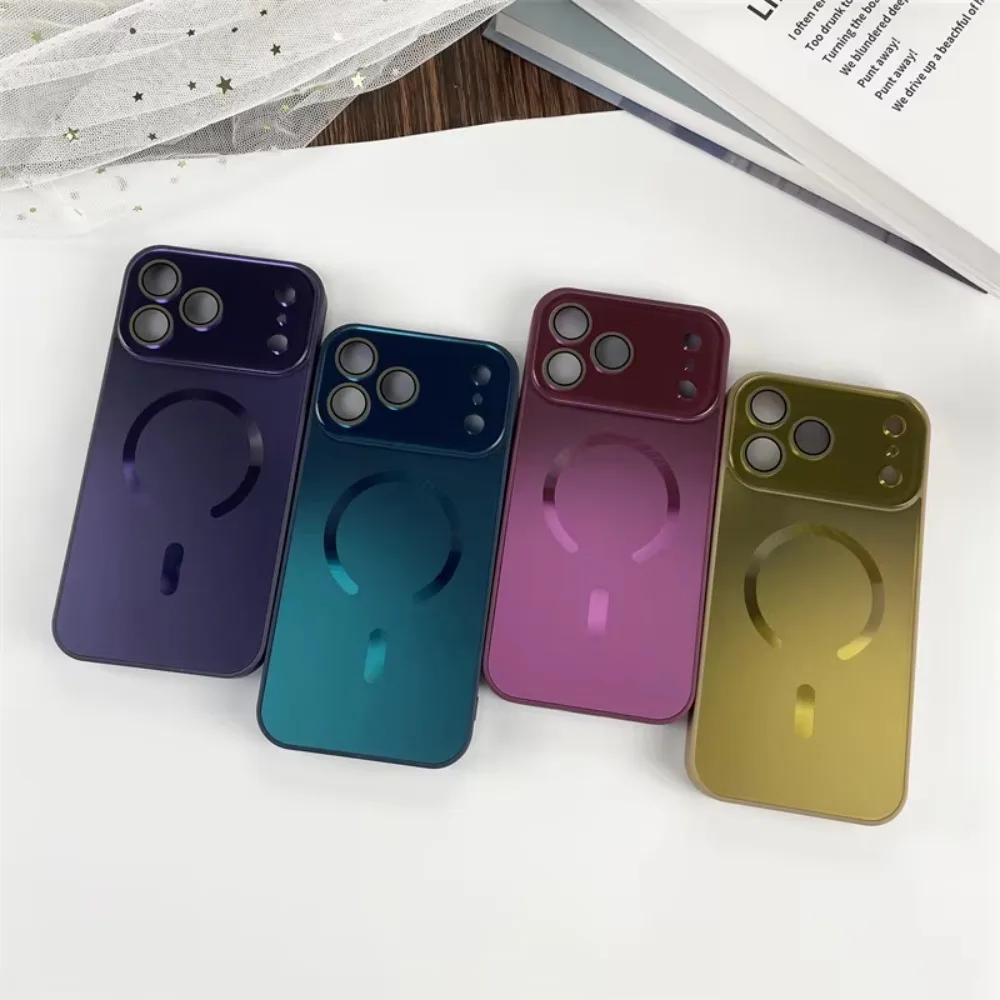 المغناطيسي نافذة كبيرة جراب هاتف آيفون الهواء 17 16 14 13 12 برو ماكس مكافحة الإفلات شحن لاسلكي عدسة الكاميرا حامي غطاء #6