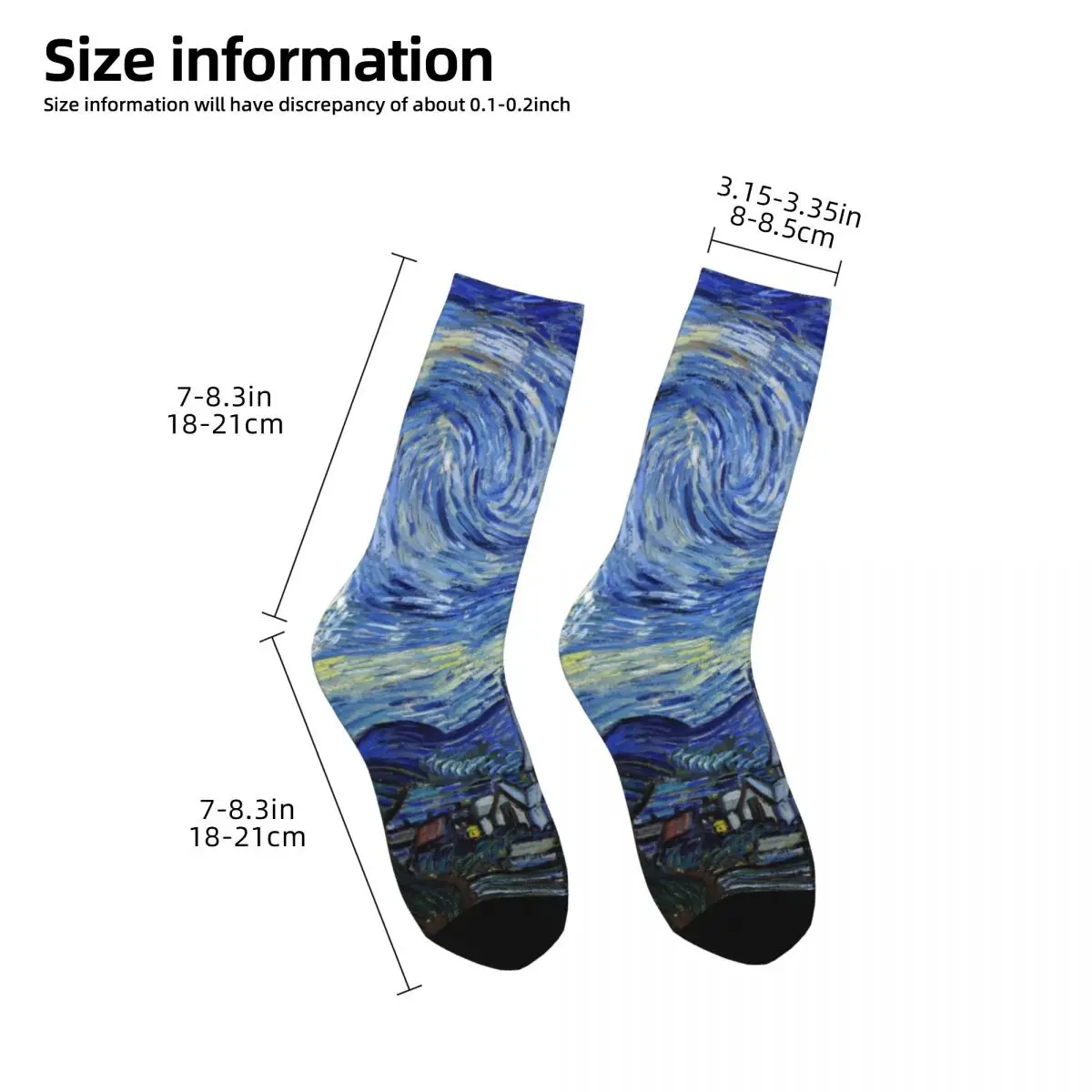 Starry Night Socks Van Gogh Casual Stockings Autumn Non-Slip Ladies Socks Soft Graphic Cycling Socks