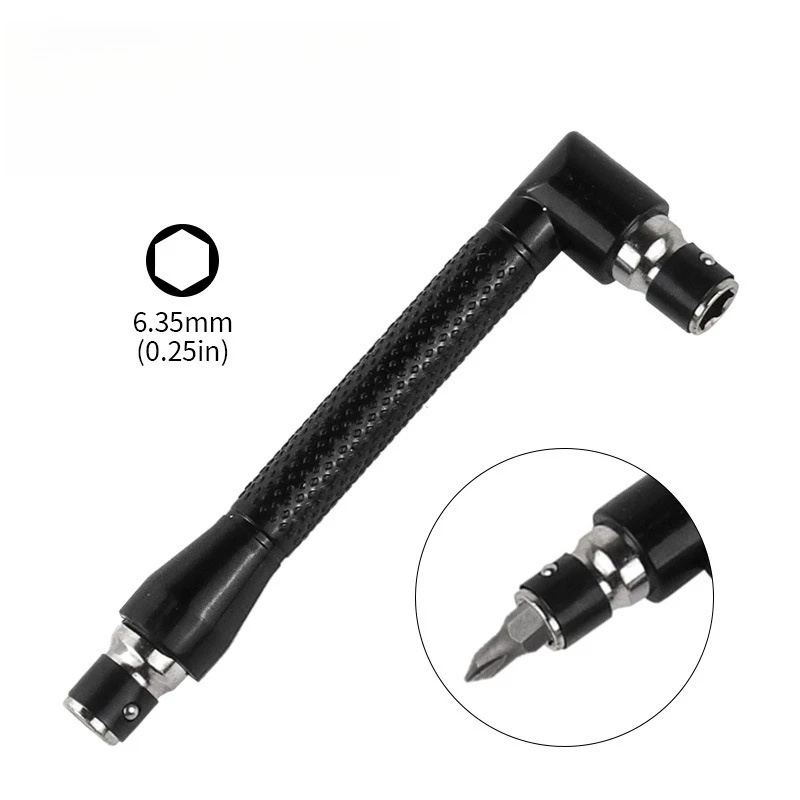 Tournevis hexagonal de Type L 1/4, poignée à Double extrémité à 90 degrés, clé noire de 6.35mm, outil pour jeu d'embouts assortis